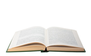 Open book on white background