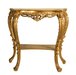 alter antiker goldener tisch, wandkonsole barock