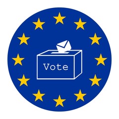 Urne de vote dans un drapeau européen