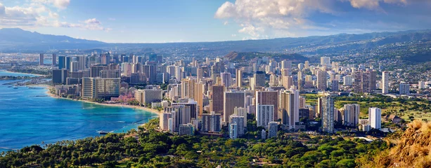 Fototapeten Spectacular view of Honolulu city, Oahu © MNStudio