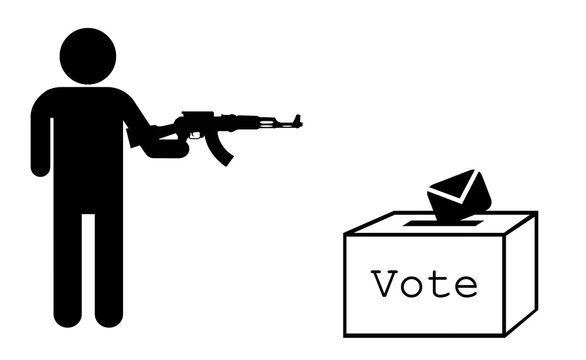 Urne de vote braquer par un terroriste