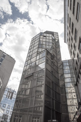 Obraz premium Belgrade sky line reflection in modern glass building