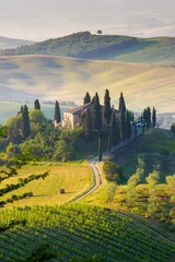 Foto op Canvas Toscane, landschap en boerderij in de heuvels van Val d& 39 Orcia © ronnybas