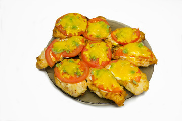 French-style meat with cheese and vegetables