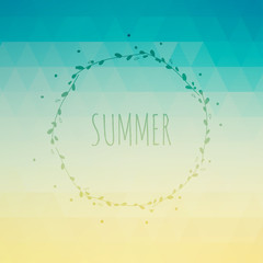Summer background with text. Vector illustration.