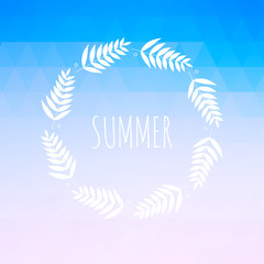 Summer background with text. Vector illustration.