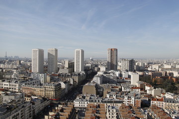 Fototapeta na wymiar Avenue d'Italie à Paris, vue aérienne