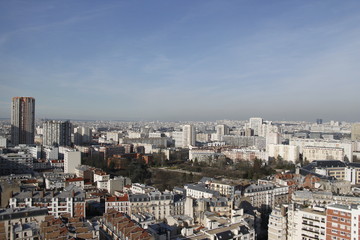 Naklejka premium Paysage urbain du 13 me arrondissement à Paris, vue aérienne