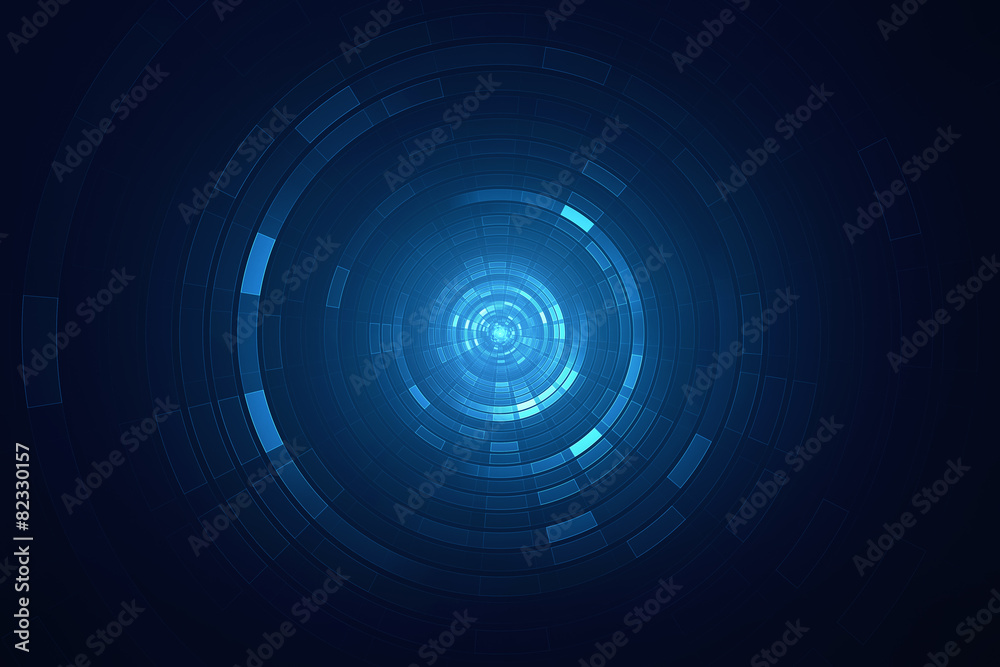 Wall mural abstract circular science fiction futuristic background