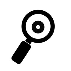 Disque vinyle dans une loupe