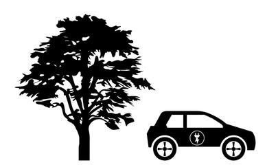 Voiture électrique et un arbre