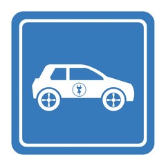 Voiture électrique dans un panneau