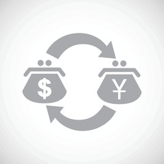 Dollar yen exchange black icon