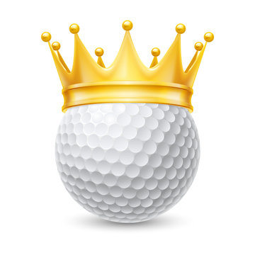 Golden crown on  golf ball