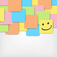 colored stickers background with smile