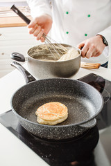 chef making pancake