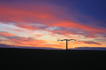 pylon at sunset