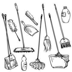 Mops. Set of cleaning tools