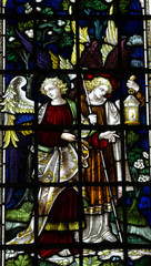 Obraz premium Two angels with a lantern