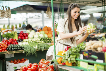 Young woman on the market