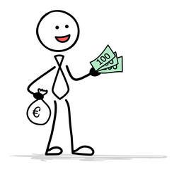 Strichmännchen Geld