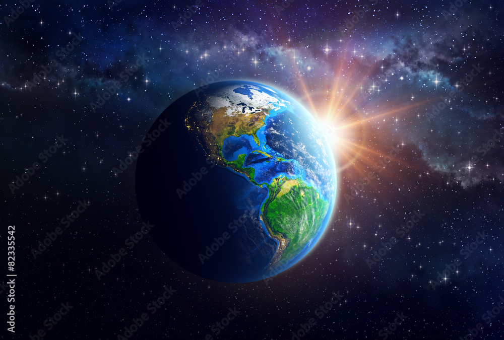 Sticker planet earth in outer space