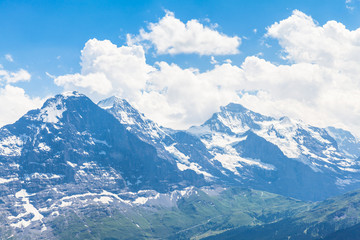 Fototapeta na wymiar Panoramic view of Eiger, Monch and Jungfrau