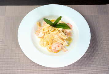 Italian pasta with shrimps