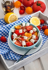 Fresh tomato, onion and feta  salad