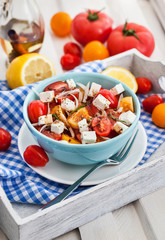 Fresh tomato, onion and feta  salad