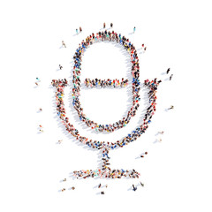 people in the form of a microphone.