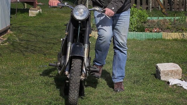 Man would try to start motorcycles at outdoor