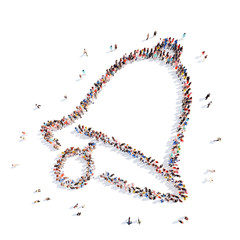 people in the shape of a bell.