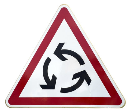 Panneau "sens giratoire" au rond-point