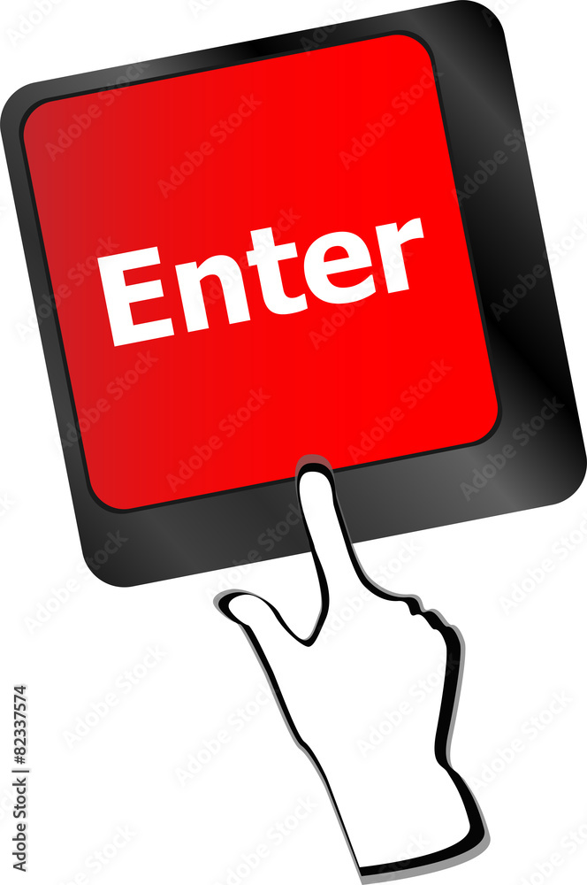 Fototapete message on keyboard enter key, for online support. vector