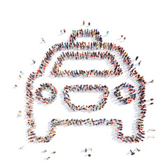 people in the form of a car.