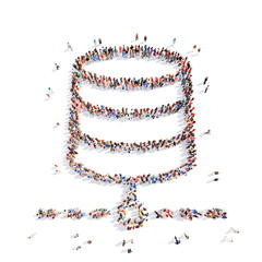 People in the form of an abstract symbol business.