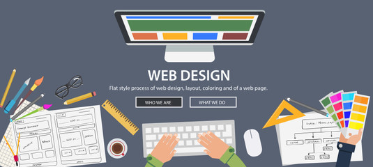 Flat style web design and development concepts - obrazy, fototapety, plakaty