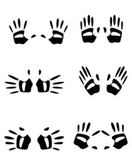 Fototapeta premium Palm silhouettes on white