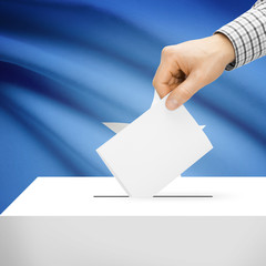 Ballot box with national flag on background - Somalia