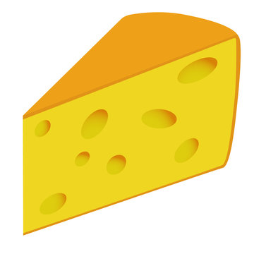 A triangular piece of cheese.