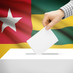 Ballot box with national flag on background - Togo