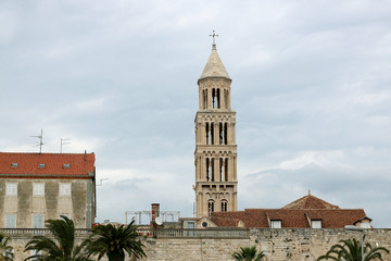 Fototapeta na wymiar Saint Domnius bell tower, famous landmark in Split.