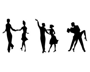 Three couples dancing