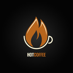 coffee cup hot fire concept background