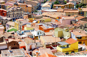 Colorful houses of Bosa town