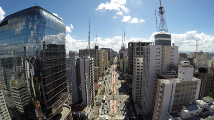Obraz premium Aerial View of the famous Paulista Avenue in Sao Paulo, Brazil