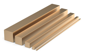 set of bronze square rods