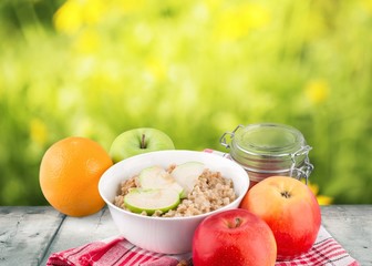 Oatmeal. Apple oatmeal