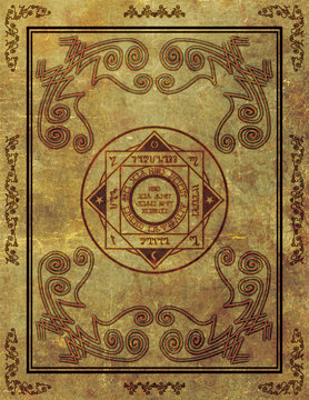 Magical Mystic Sigil Symbol Design on Old Paper